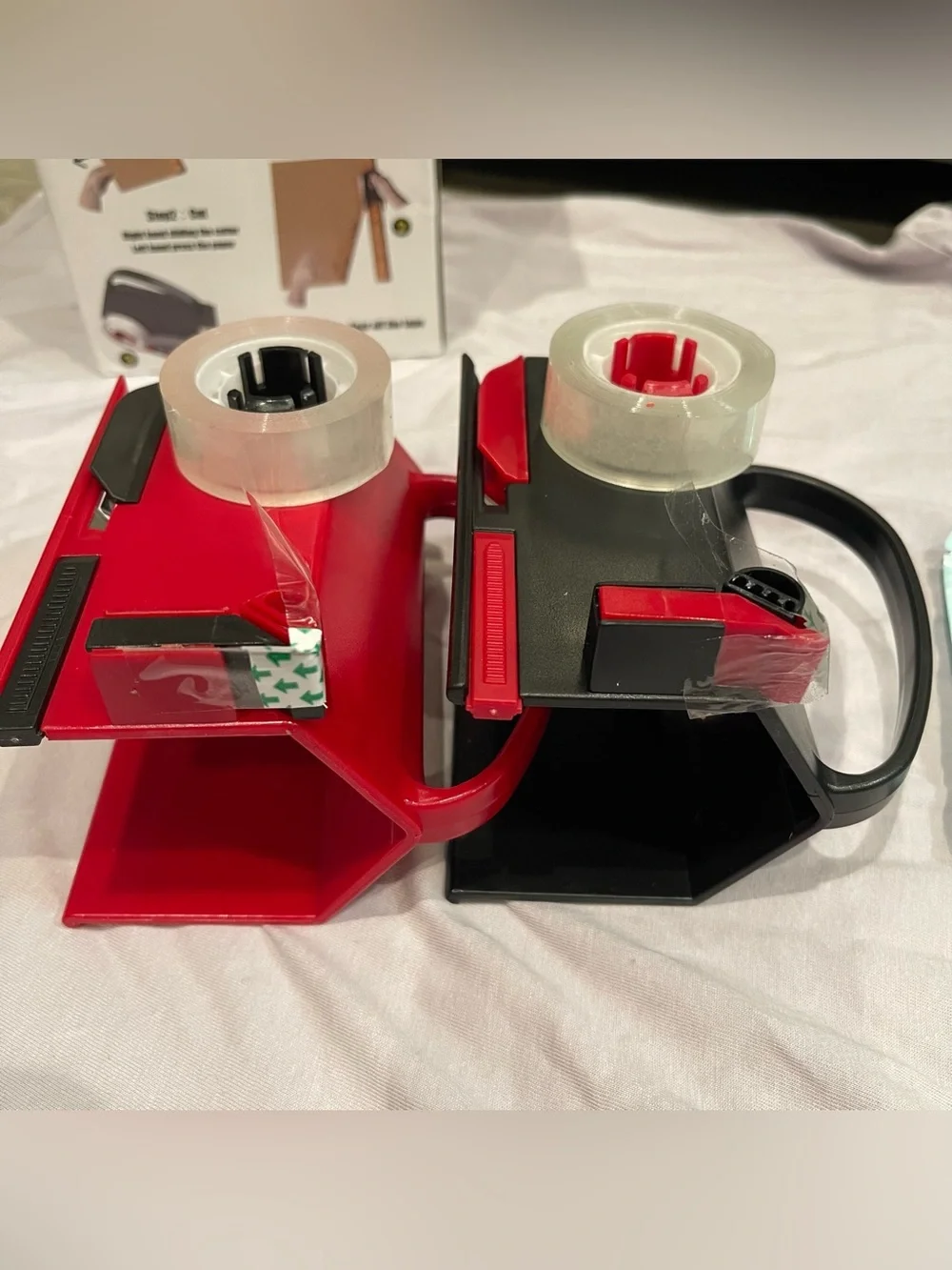 Wrapping Paper Cutter & Tape Dispenser Tool with 4 Tapes & Blades 2Pack Set Xmas